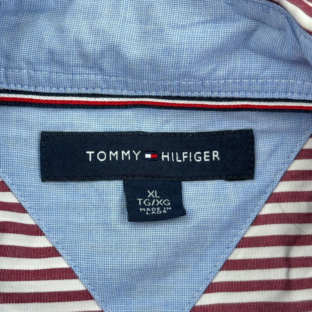 Tommy Hilfiger Striped Shirt - XL Red Cotton - Image 3