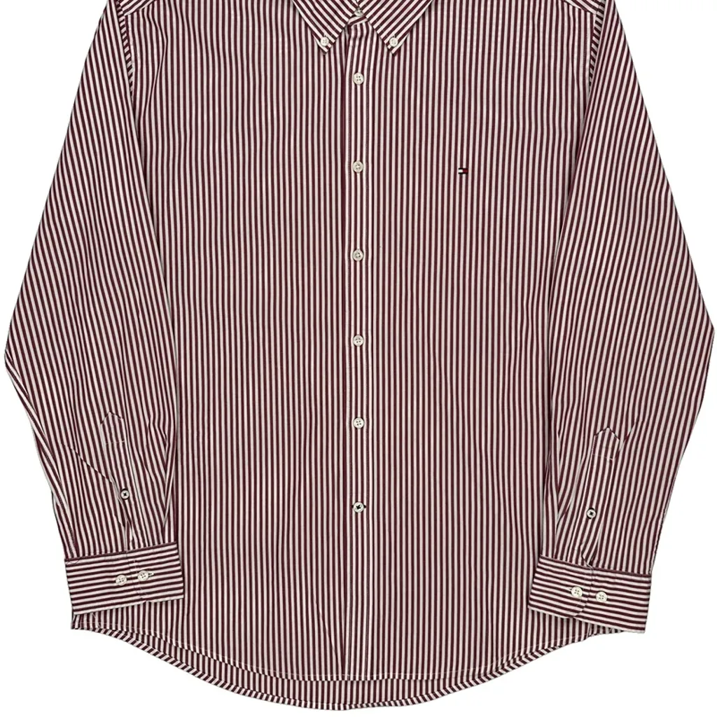 Tommy Hilfiger Striped Shirt - XL Red Cotton - Image 4