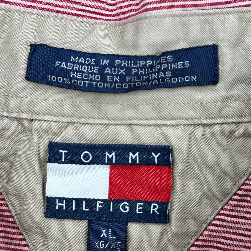 Tommy Hilfiger Striped Shirt - XL Red Cotton - Image 3