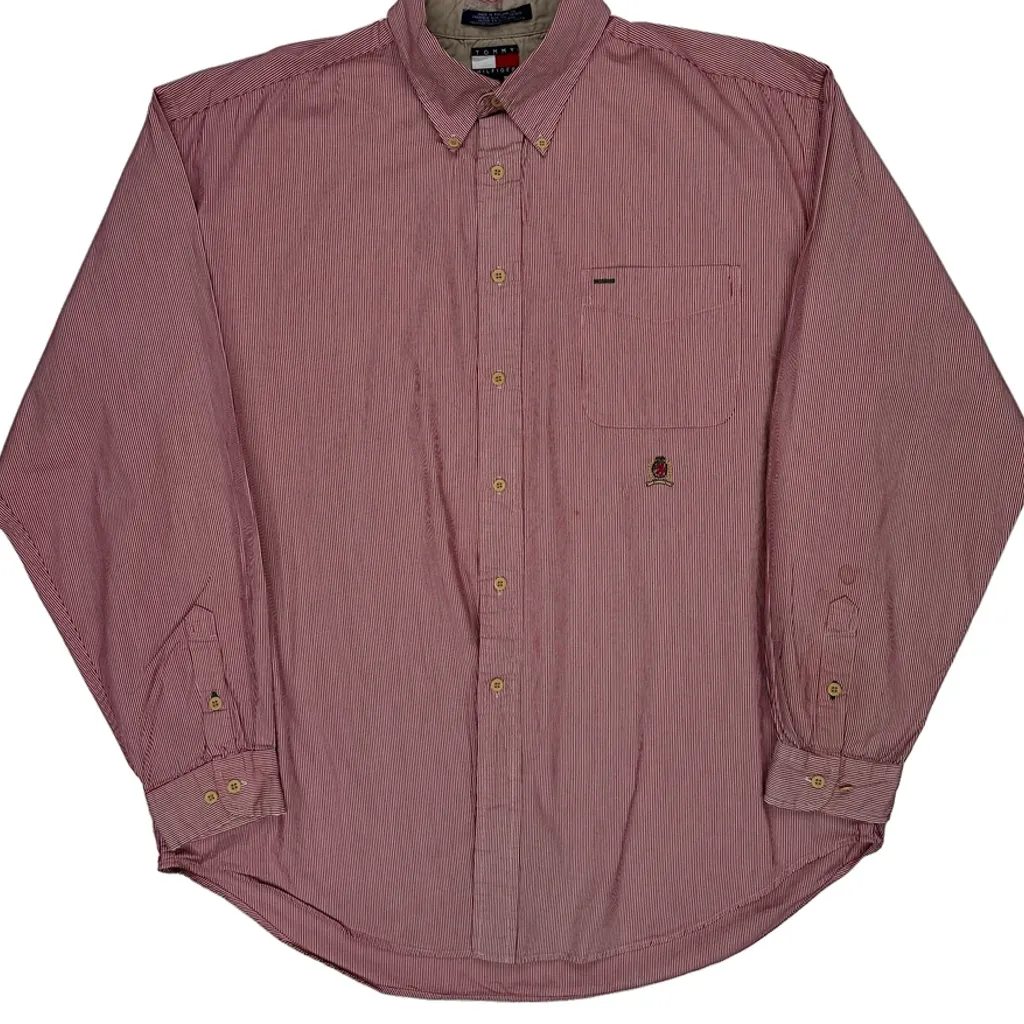 Tommy Hilfiger Striped Shirt - XL Red Cotton - Image 5