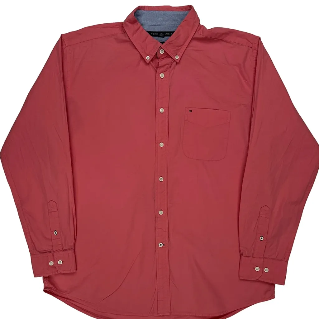 Tommy Hilfiger Shirt - XL Red Cotton - Image 4