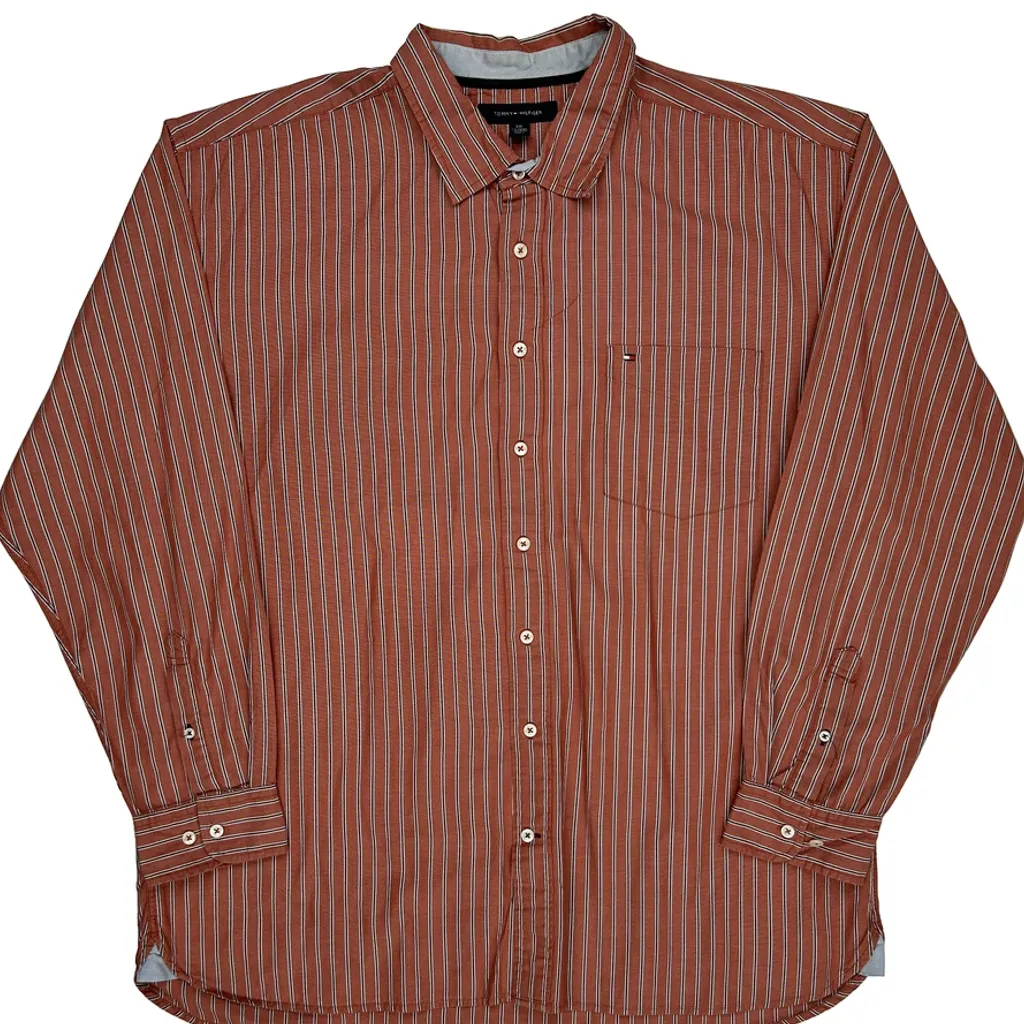 Tommy Hilfiger Striped Shirt - 2XL Red Cotton - Image 5