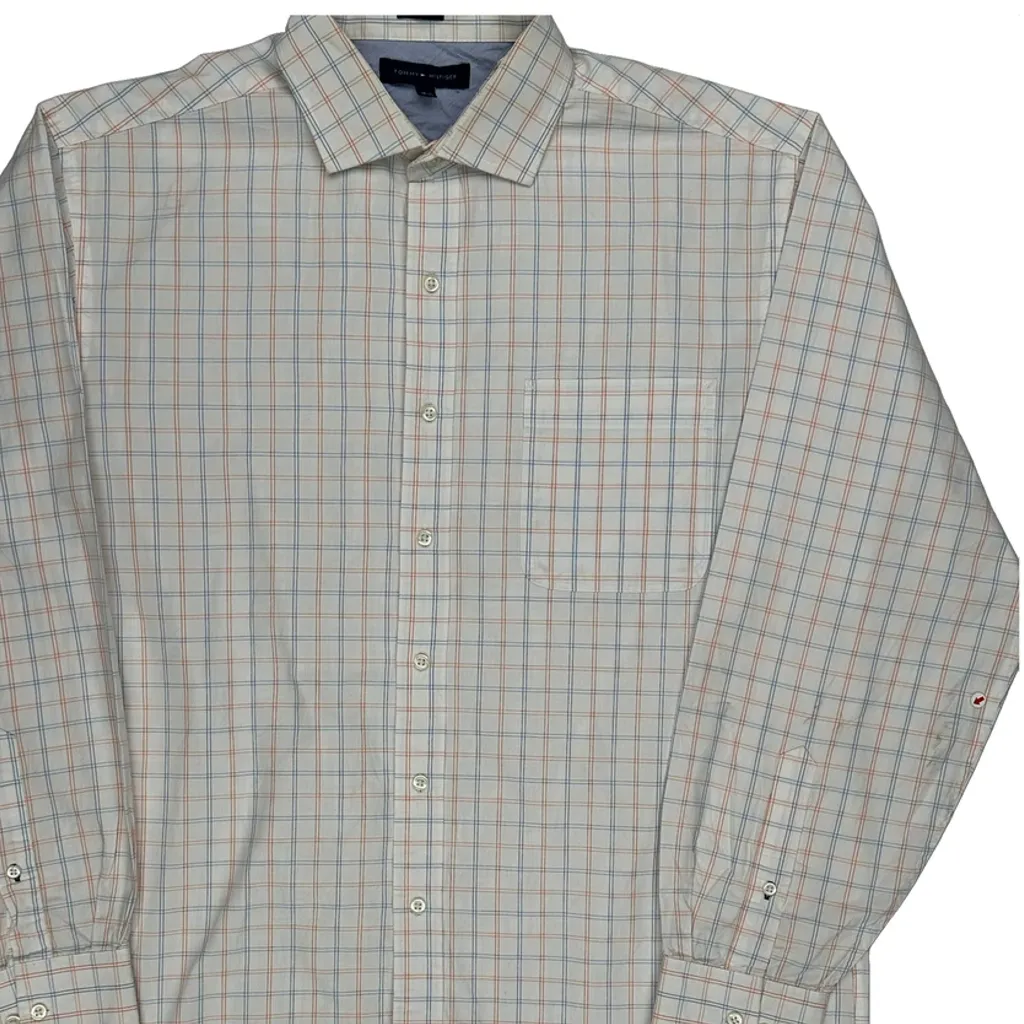 Tommy Hilfiger Checked Shirt - Large White Cotton - Image 7