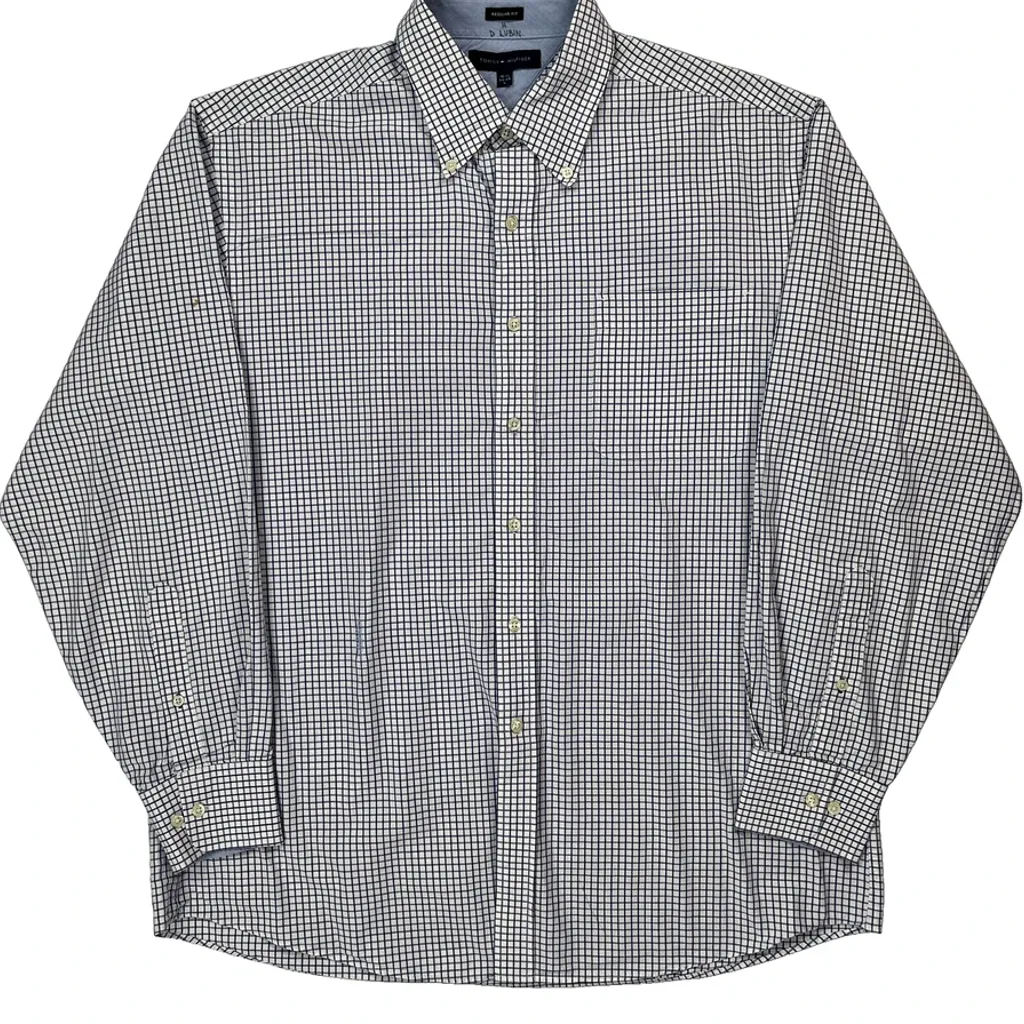 Tommy Hilfiger Checked Shirt - Large White Cotton - Image 4