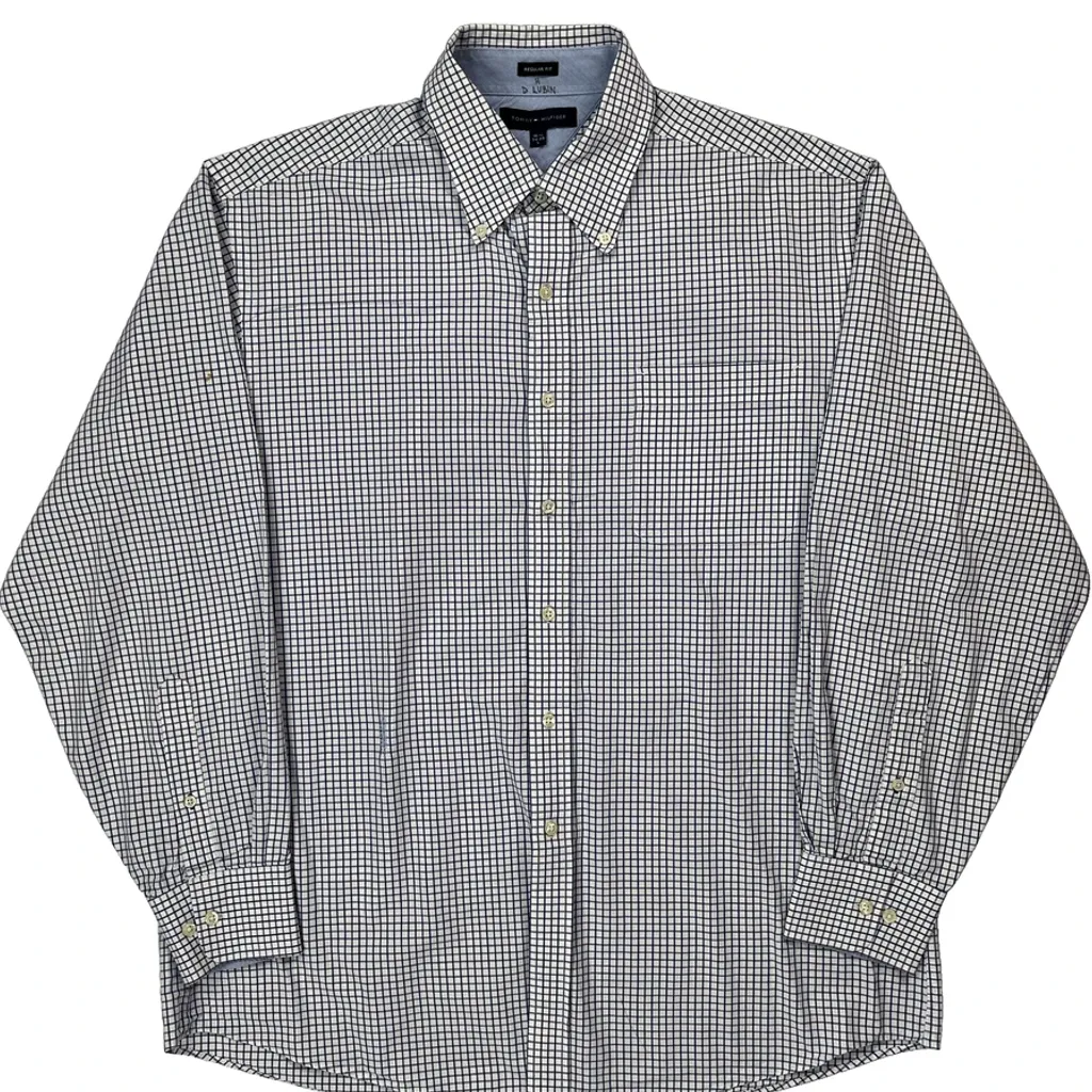 Tommy Hilfiger Checked Shirt - Large White Cotton - Image 5