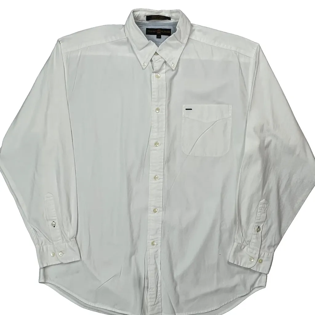 Tommy Hilfiger Shirt - Large White Cotton - Image 6
