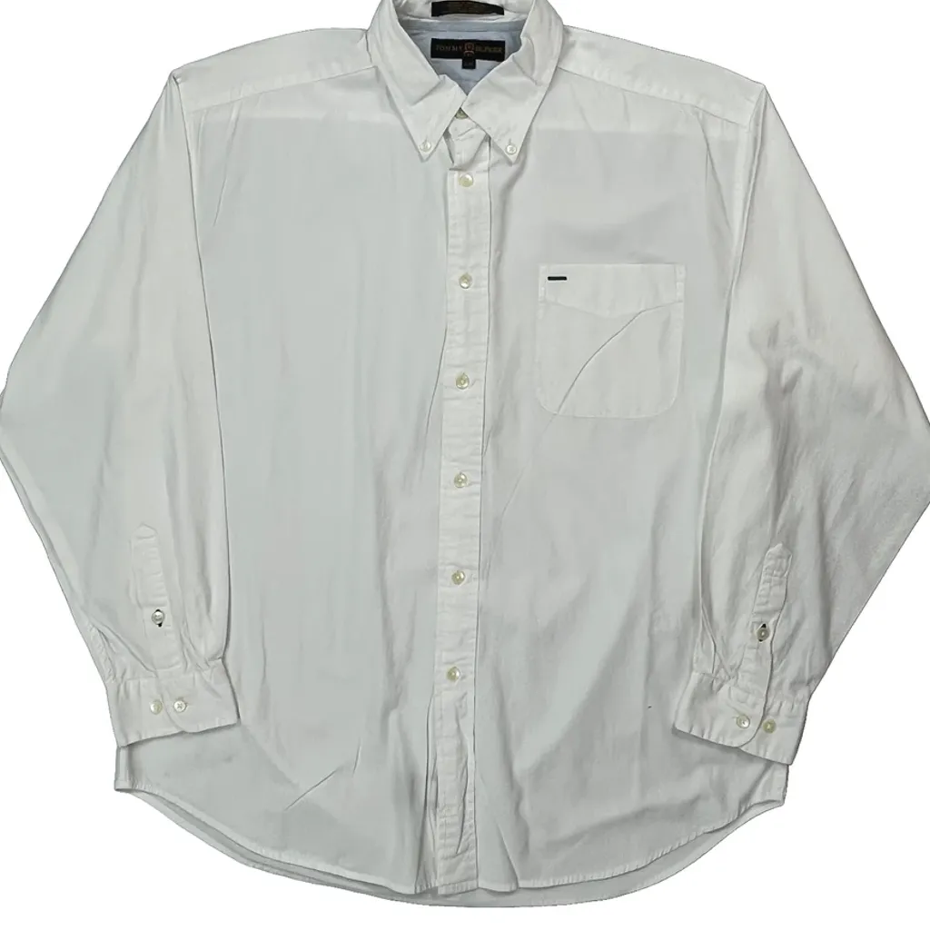 Tommy Hilfiger Shirt - Large White Cotton - Image 7