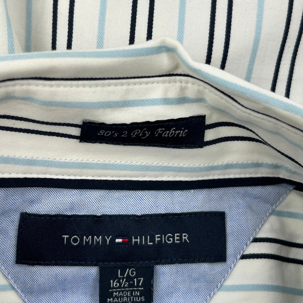 Tommy Hilfiger Striped Shirt - Large White Cotton - Image 3