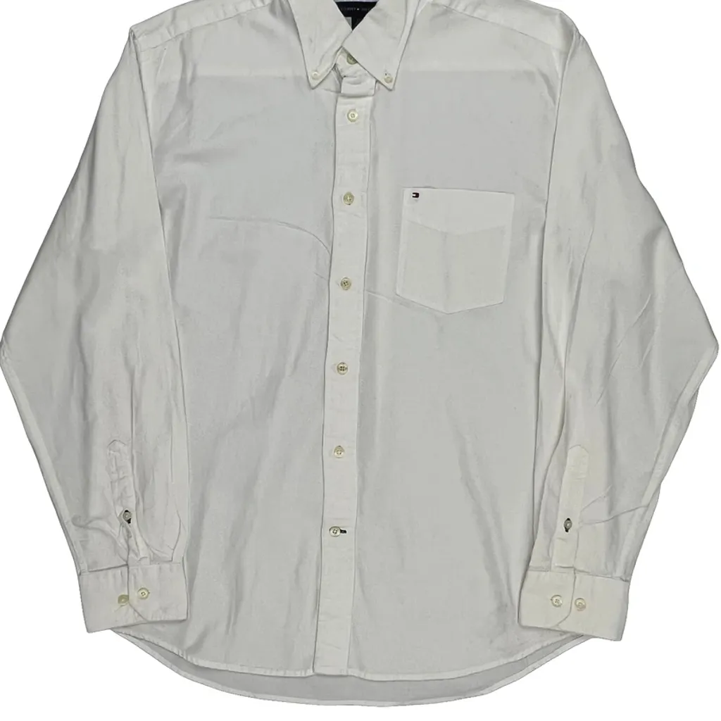 Tommy Hilfiger Shirt - Large White Cotton - Image 4