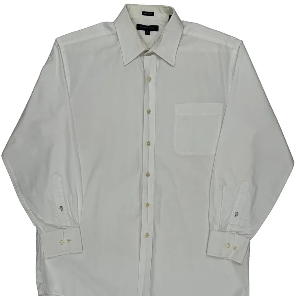 Tommy Hilfiger Shirt - Large White Cotton - Image 4