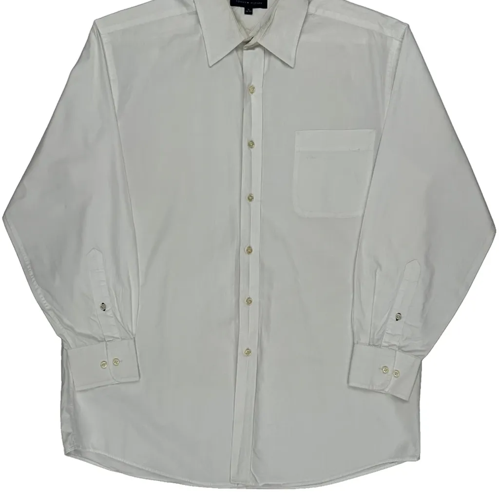 Tommy Hilfiger Shirt - Large White Cotton - Image 5