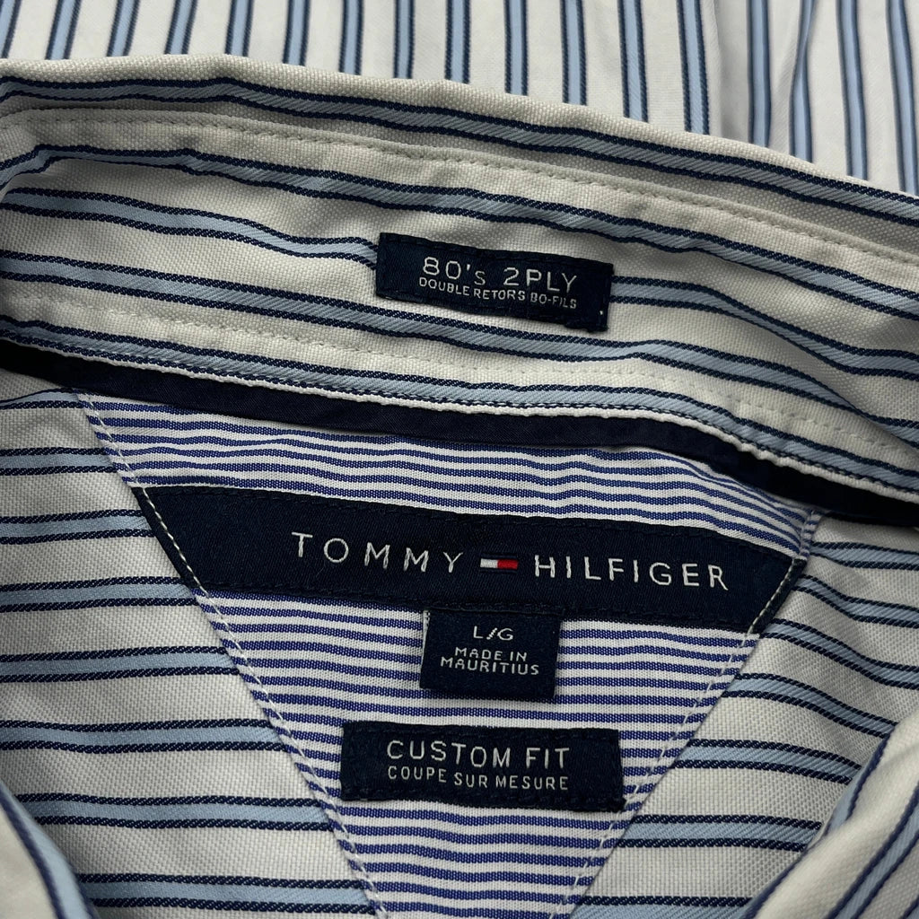 Tommy Hilfiger Striped Shirt - Large White Cotton - Image 3