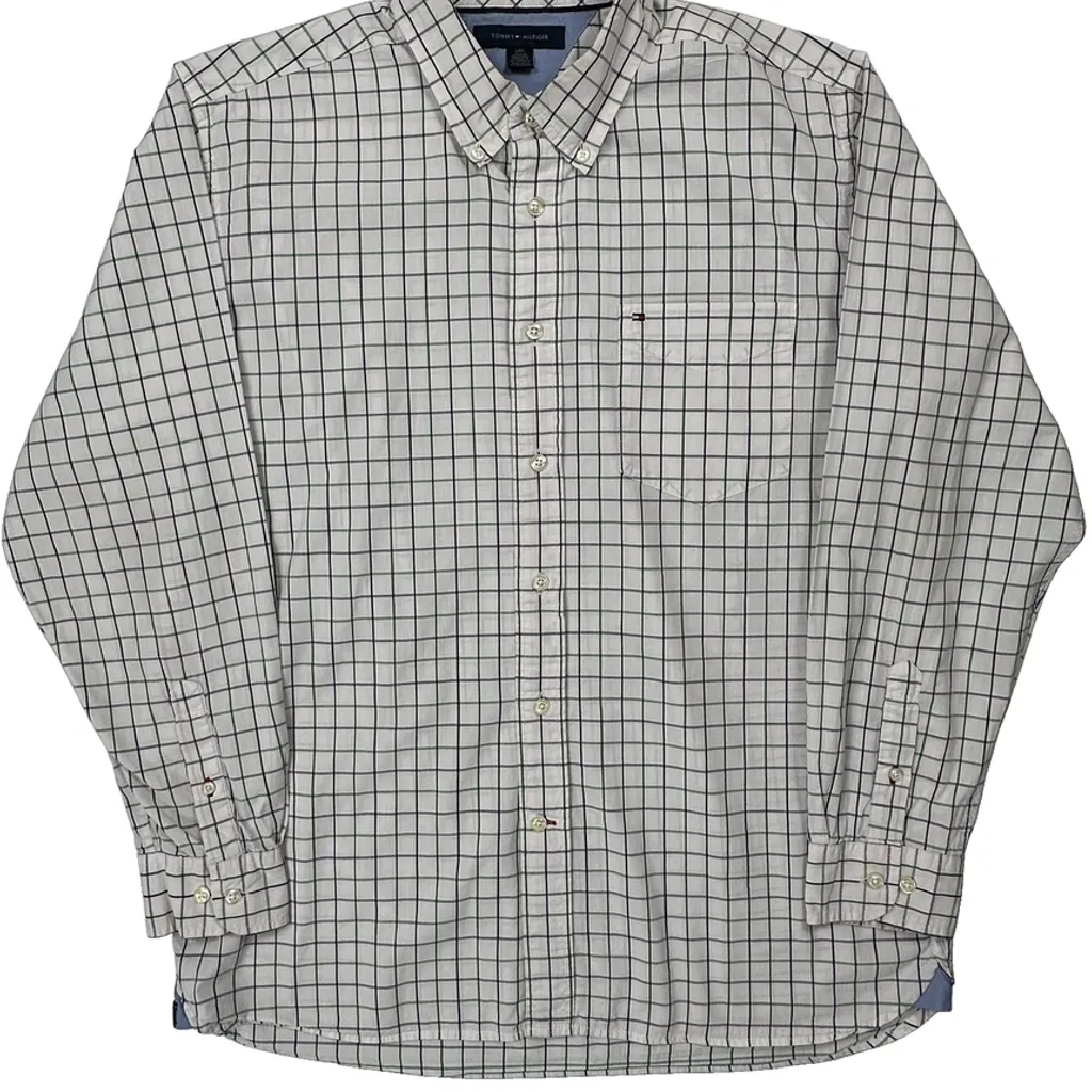 Tommy Hilfiger Checked Shirt - Large White Cotton - Image 5