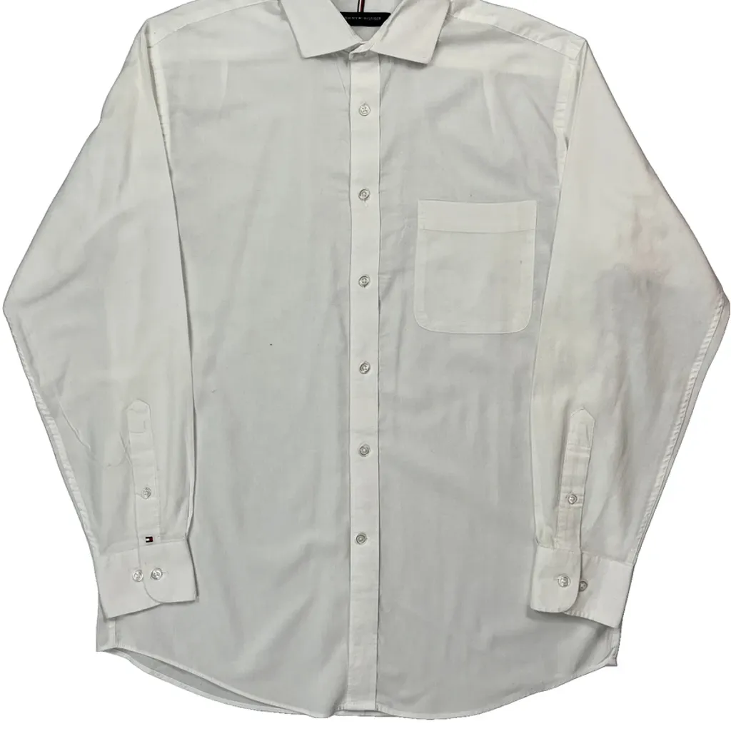 Tommy Hilfiger Shirt - Medium White Cotton - Image 5