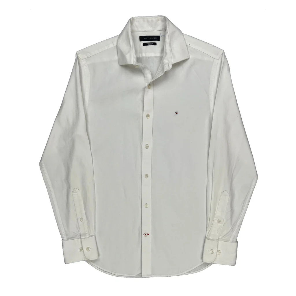 Tommy Hilfiger Slim Fit Shirt - Medium White Cotton