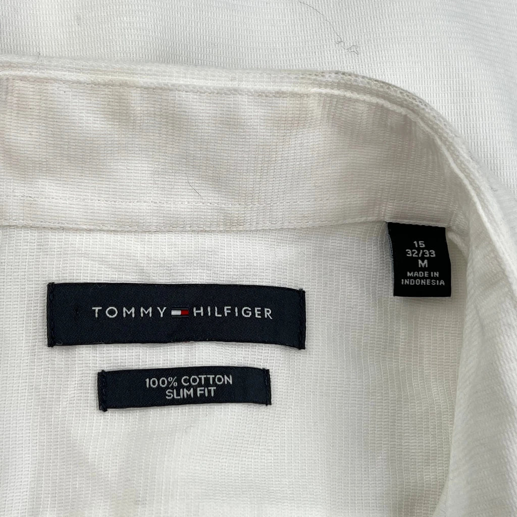 Tommy Hilfiger Slim Fit Shirt - Medium White Cotton - Image 3