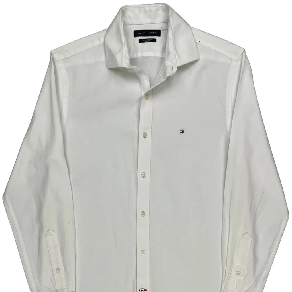 Tommy Hilfiger Slim Fit Shirt - Medium White Cotton - Image 5