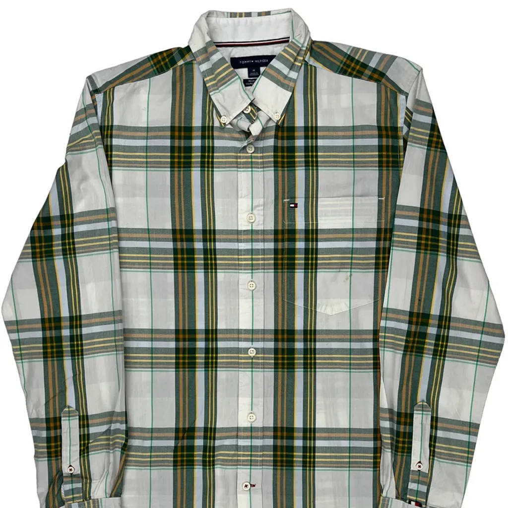 Tommy Hilfiger Checked Shirt - Medium White Cotton - Image 5