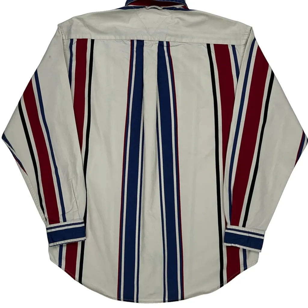 Tommy Hilfiger Striped Shirt - Medium White Cotton - Image 7