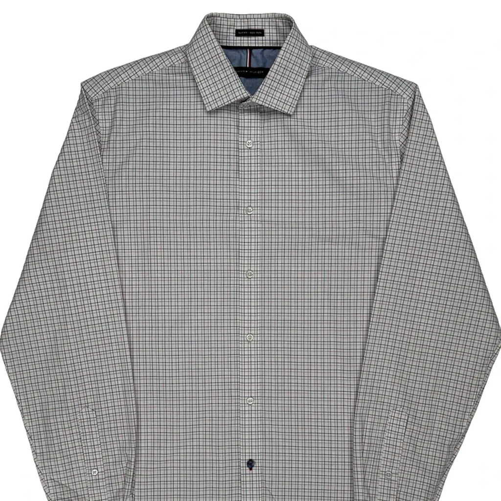 Tommy Hilfiger Checked Shirt - Medium White Cotton - Image 5