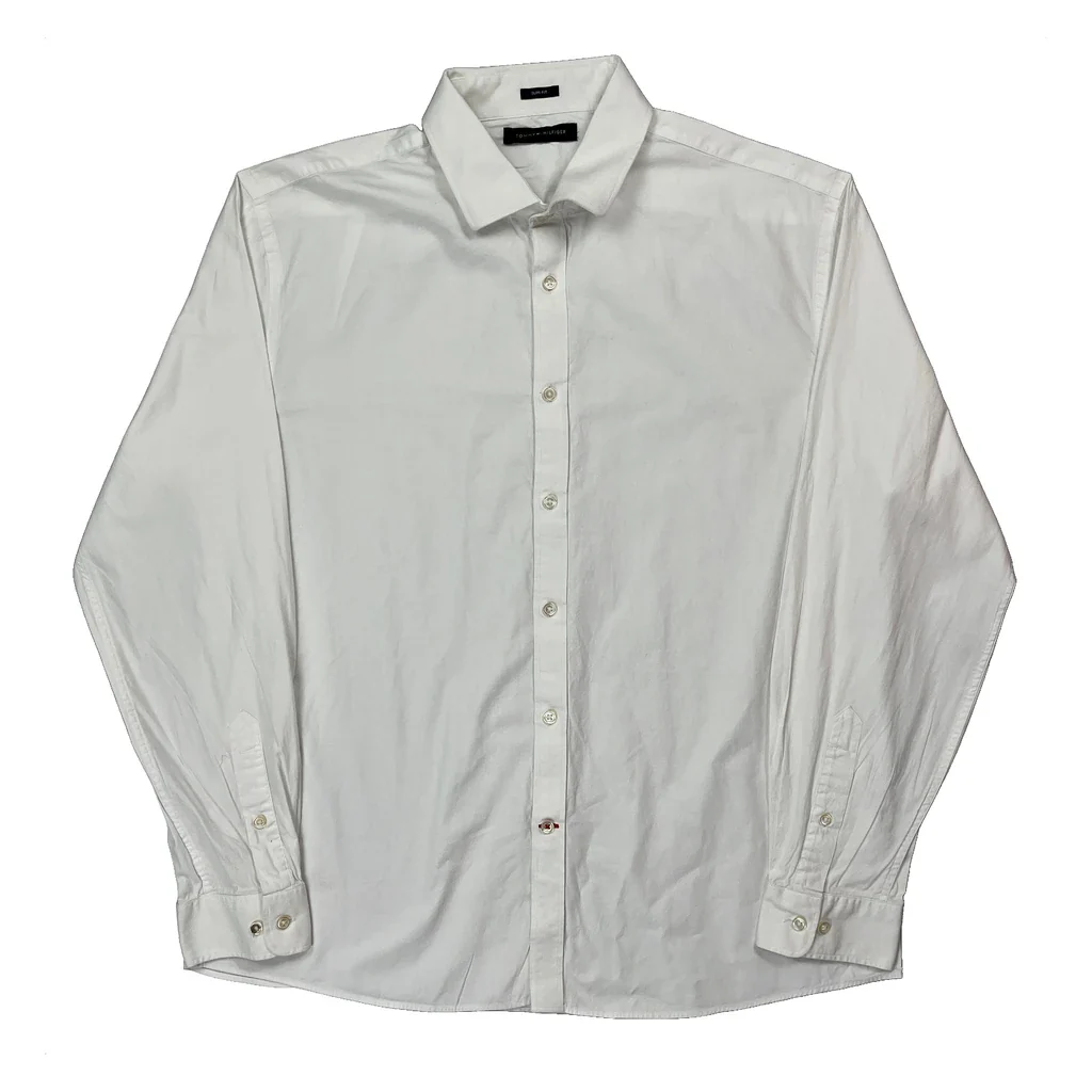 Tommy Hilfiger Slim Fit Shirt - XL White Cotton