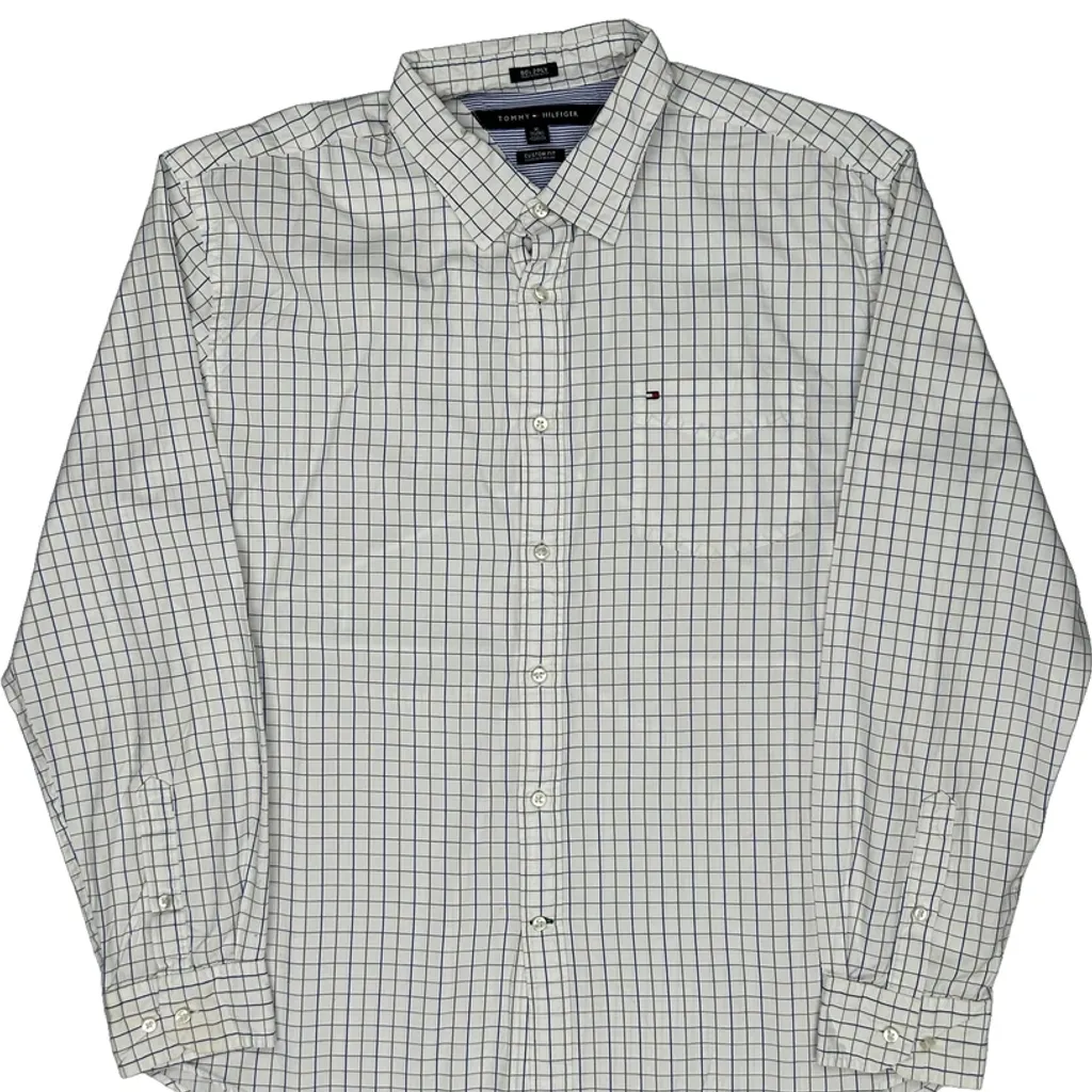 Tommy Hilfiger Checked Shirt - XL White Cotton - Image 5