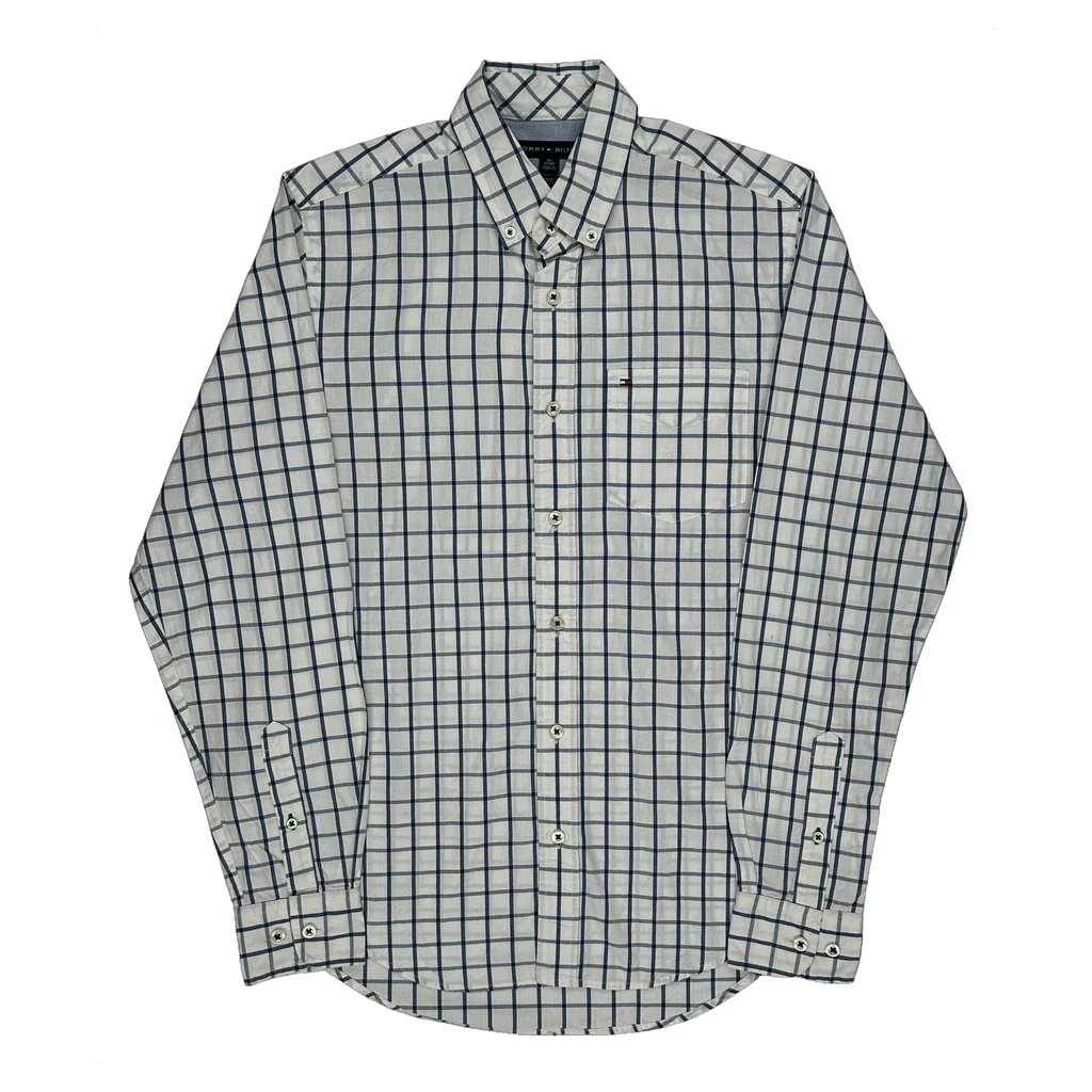 Tommy Hilfiger Checked Shirt - XS White Cotton
