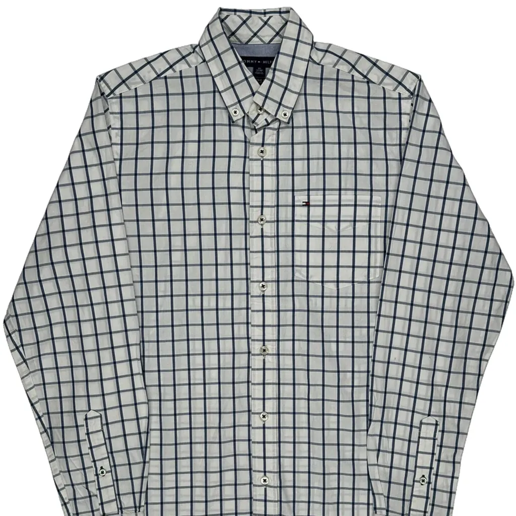 Tommy Hilfiger Checked Shirt - XS White Cotton - Image 5