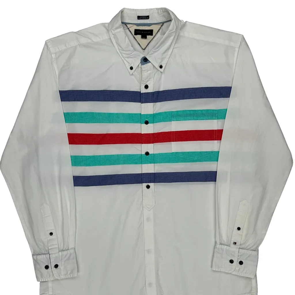Tommy Hilfiger Striped Shirt - 2XL White Cotton - Image 4