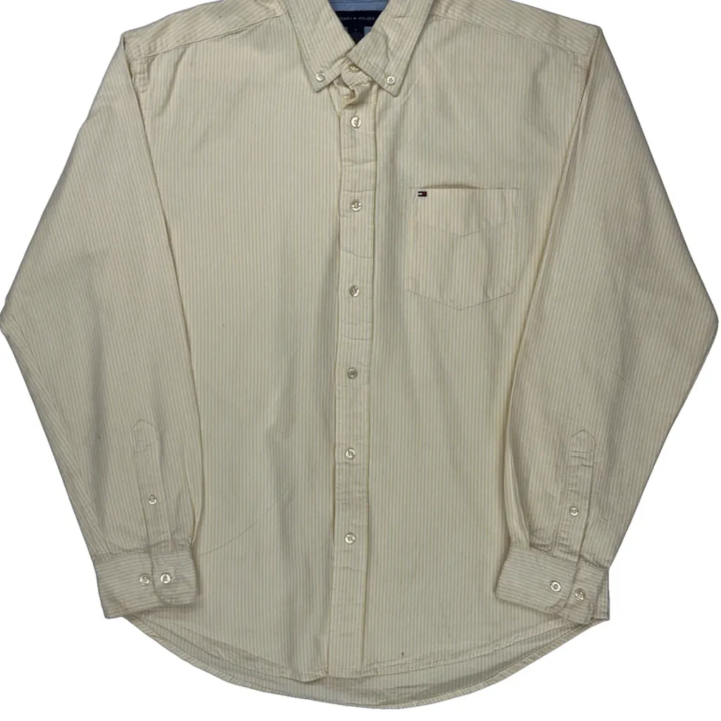 Tommy Hilfiger Striped Shirt - Medium Yellow Cotton - Image 5