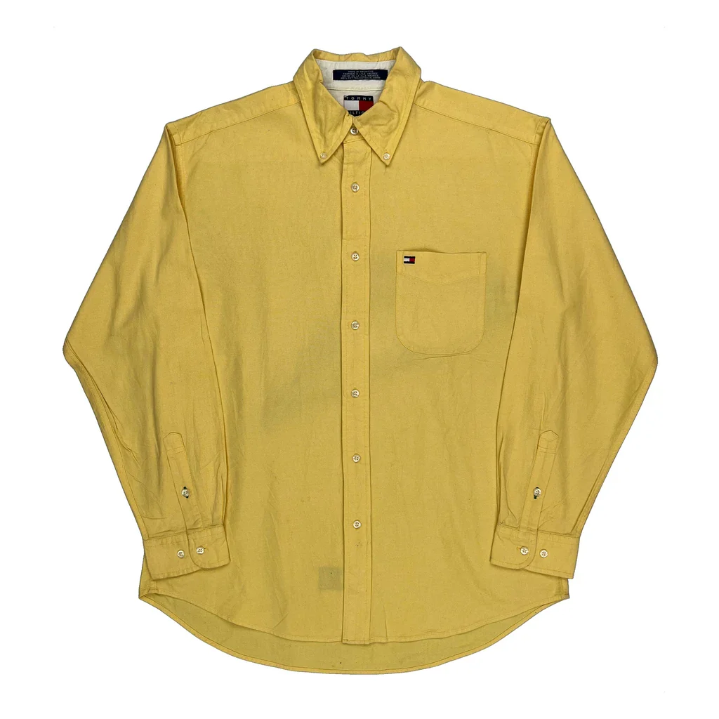 Tommy Hilfiger Shirt - Medium Yellow Cotton
