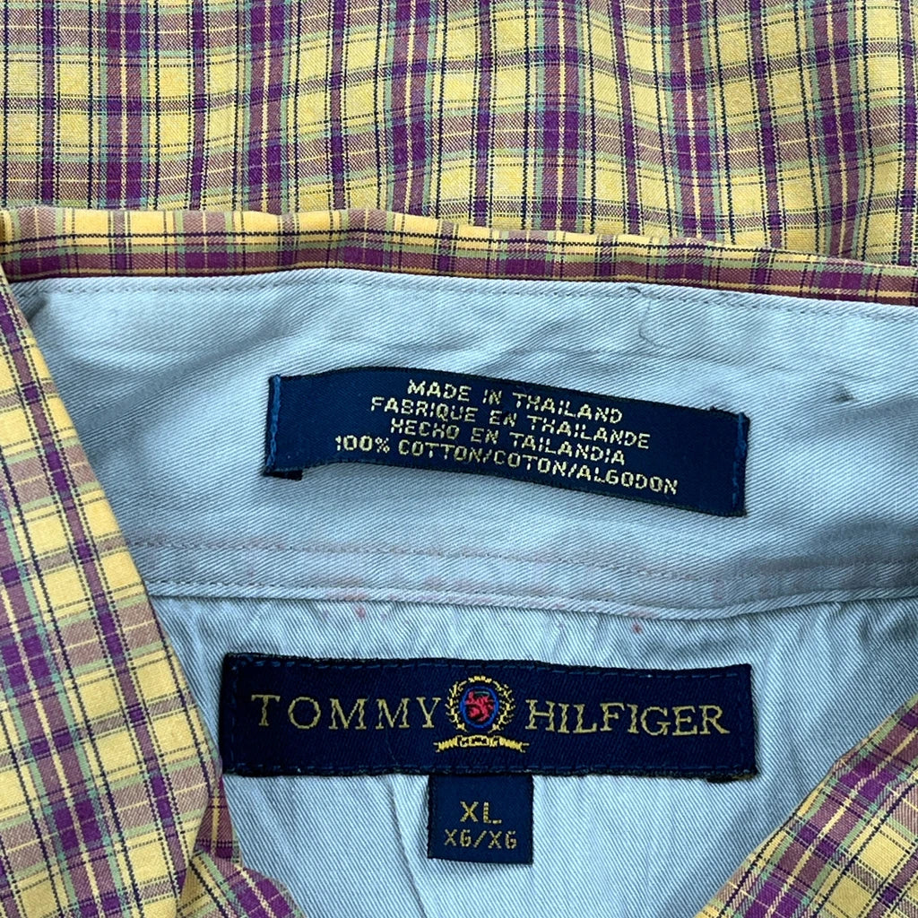 Tommy Hilfiger Checked Shirt - XL Yellow Cotton - Image 3