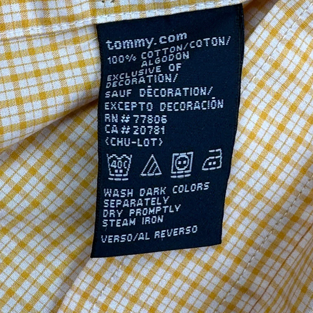 Tommy Hilfiger Checked Shirt - XL Yellow Cotton - Image 4