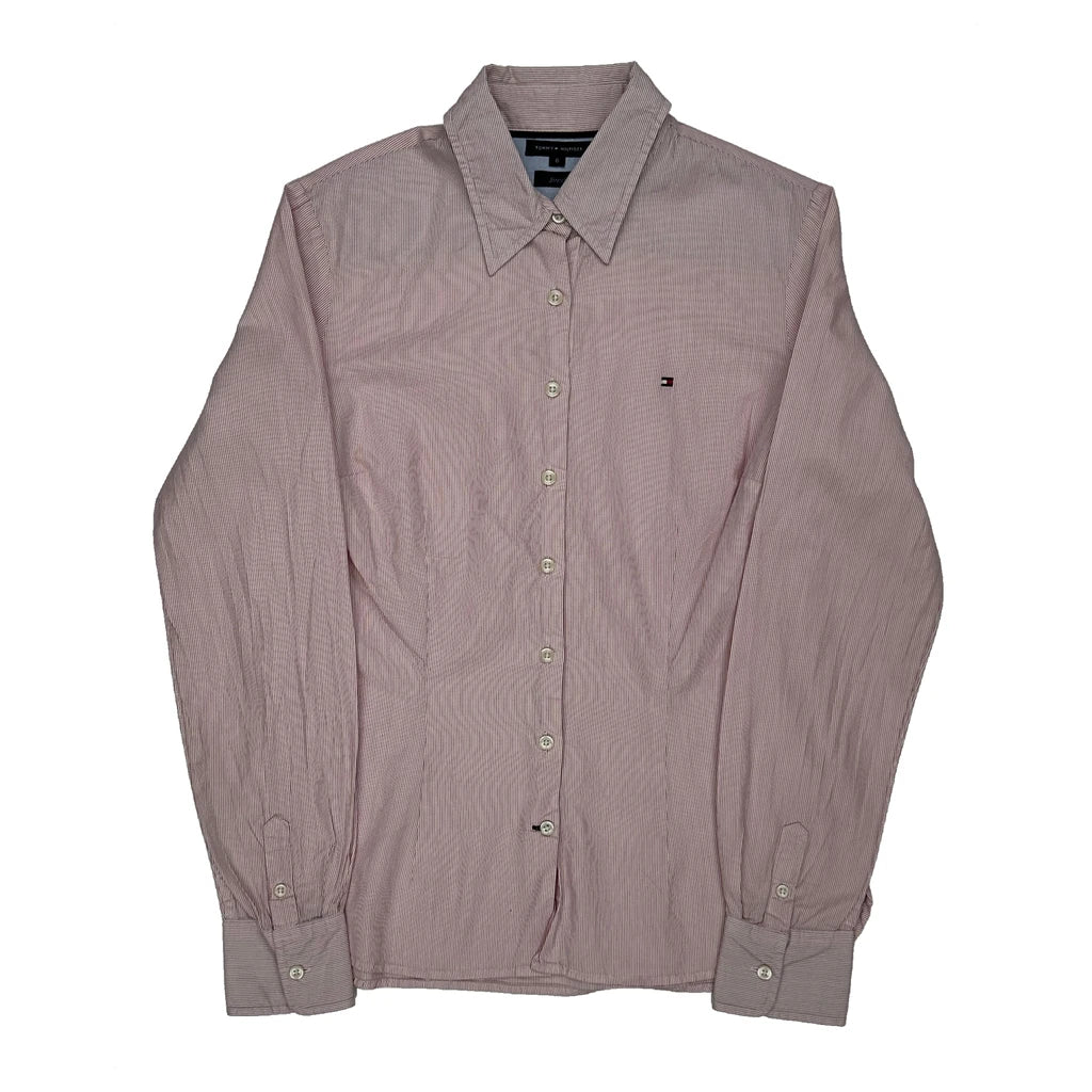 Tommy Hilfiger Striped Shirt - Small Pink Cotton