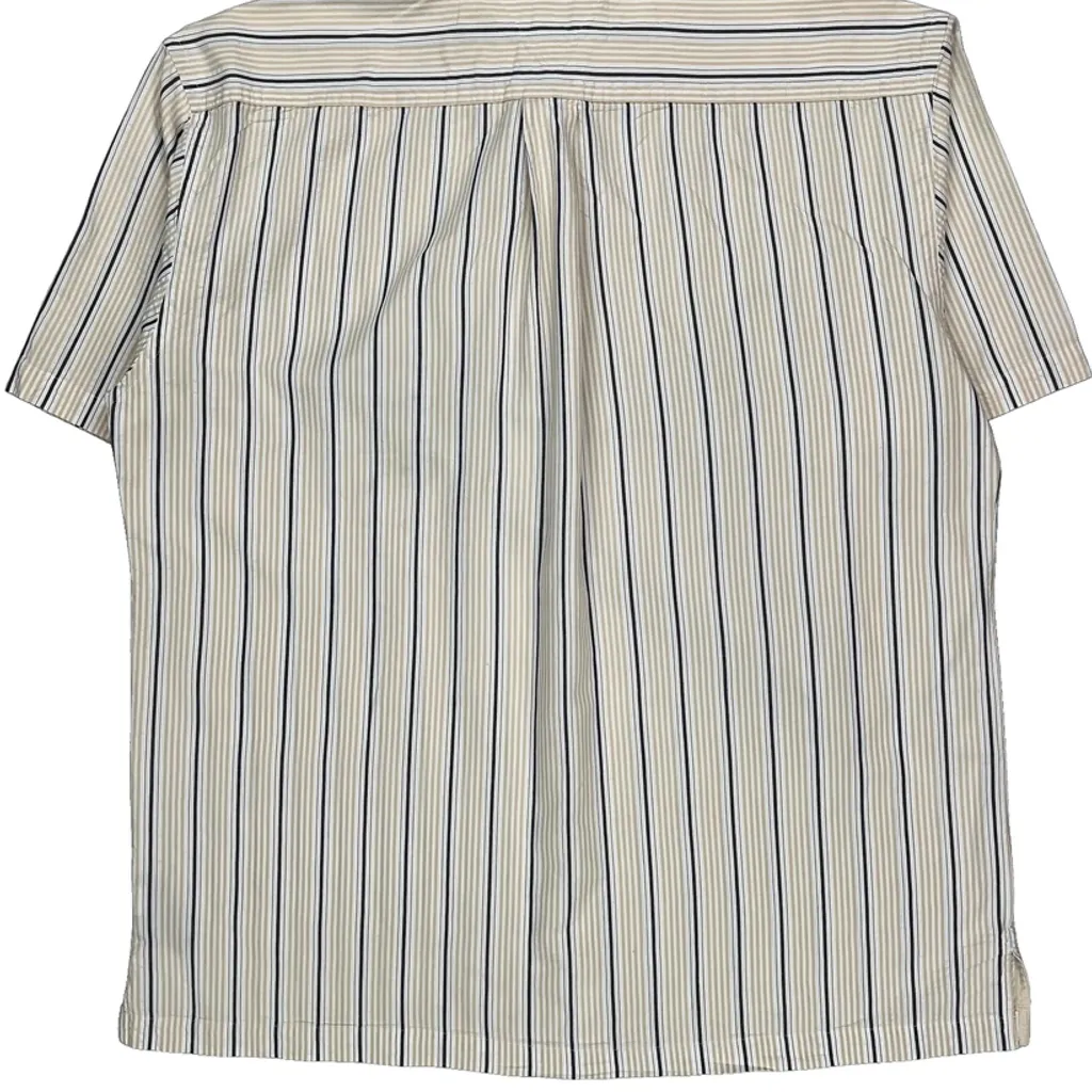 Tommy Hilfiger Striped Short Sleeve Shirt - Large Beige Cotton - Image 7
