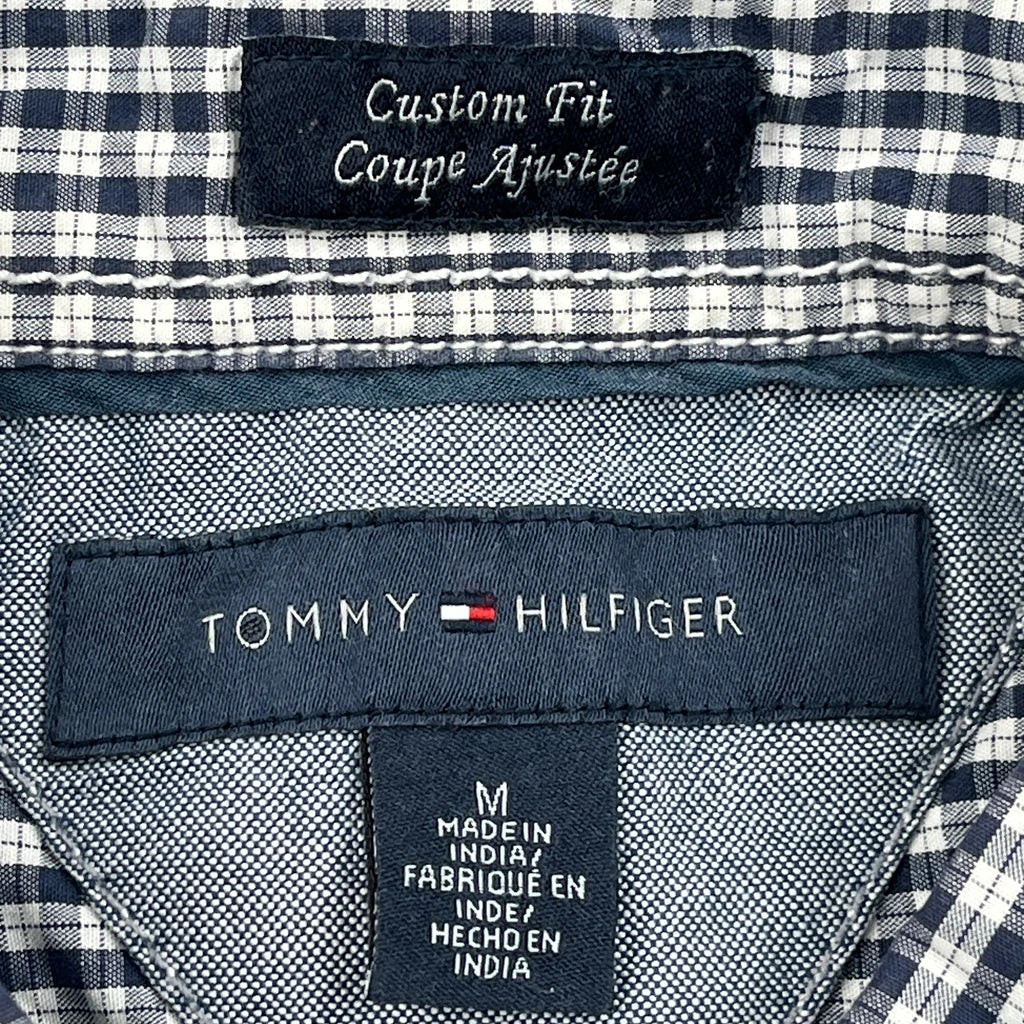 Tommy Hilfiger Checked Short Sleeve Shirt - Medium Black & White Cotton - Image 3