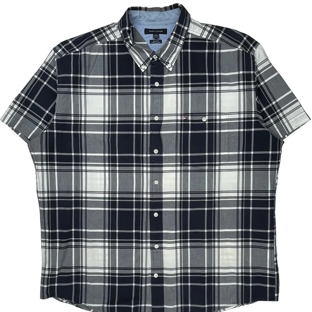 Tommy Hilfiger Short Sleeve Shirt - 2XL Black & White Cotton - Image 5