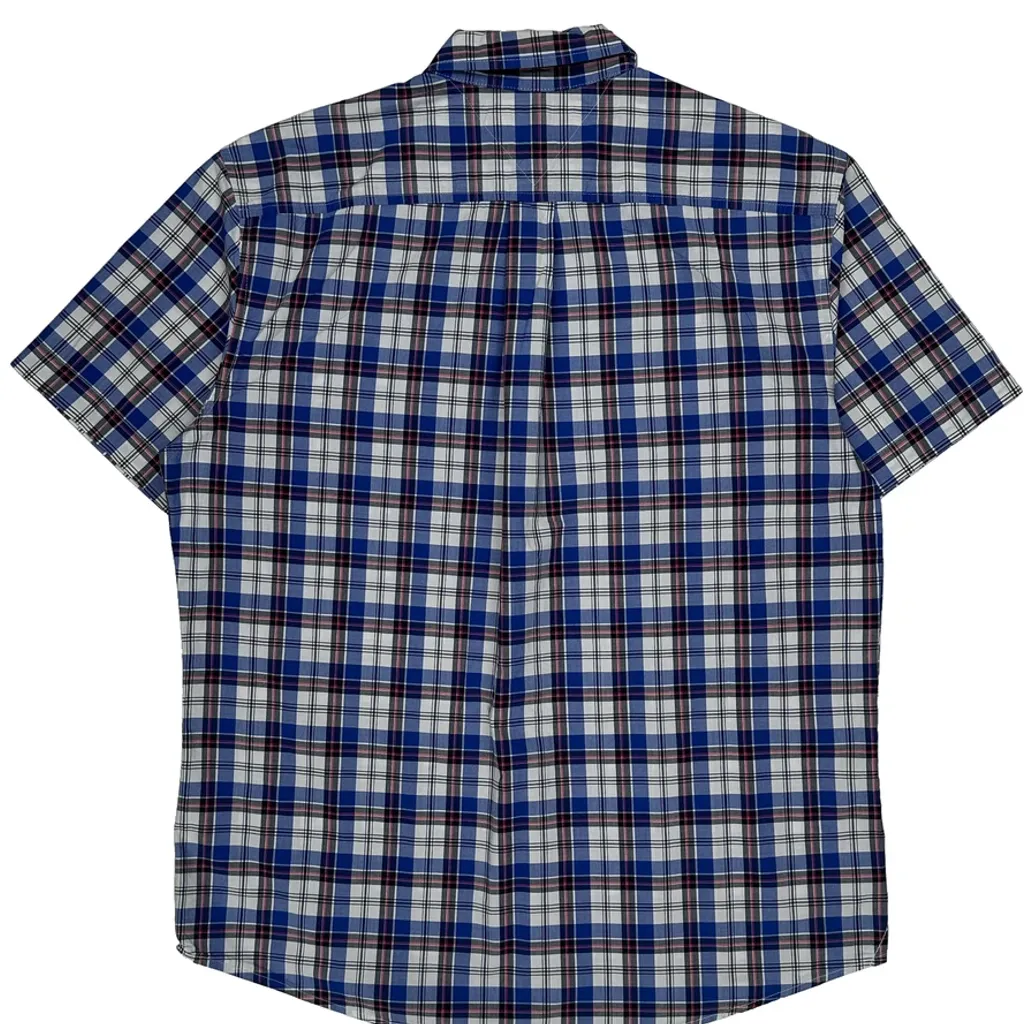 Tommy Hilfiger Checked Short Sleeve Shirt - Large Blue Cotton - Image 6