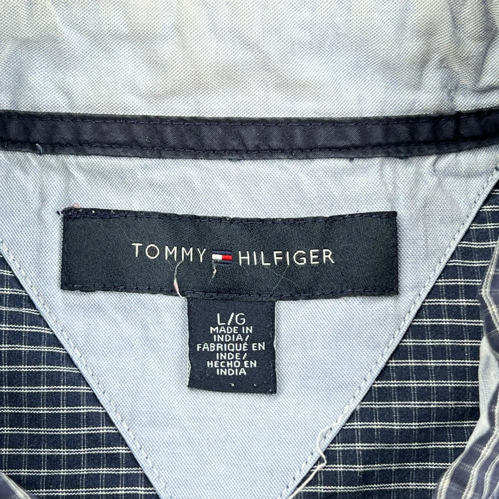 Tommy Hilfiger Striped Short Sleeve Shirt - Large Blue Cotton - Image 3