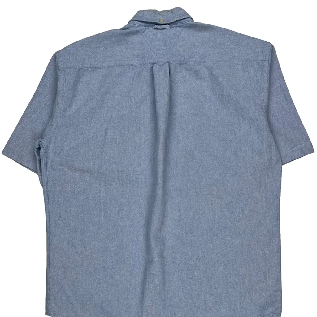 Tommy Hilfiger Short Sleeve Shirt - Large Blue Cotton - Image 6