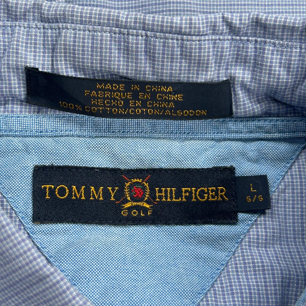 Tommy Hilfiger Short Sleeve Shirt - Large Blue Cotton - Image 3