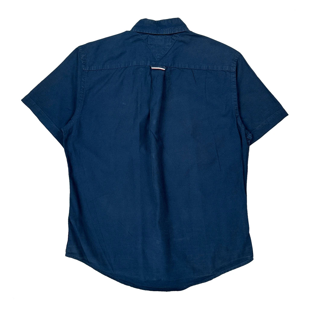 Tommy Hilfiger Short Sleeve Shirt - Large Blue Cotton - Image 2