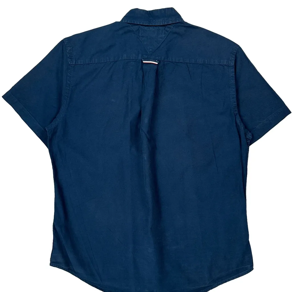 Tommy Hilfiger Short Sleeve Shirt - Large Blue Cotton - Image 7