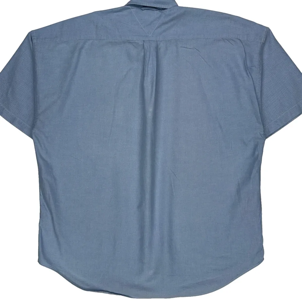 Tommy Hilfiger Short Sleeve Shirt - Large Blue Cotton - Image 7