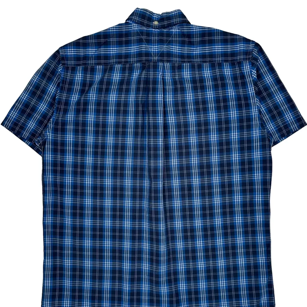 Tommy Hilfiger Checked Short Sleeve Shirt - Large Blue Cotton - Image 6