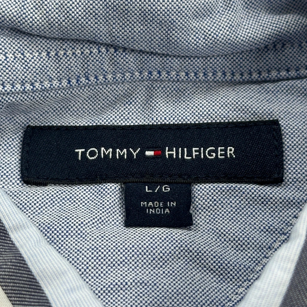 Tommy Hilfiger Striped Short Sleeve Shirt - Large Blue Cotton - Image 3