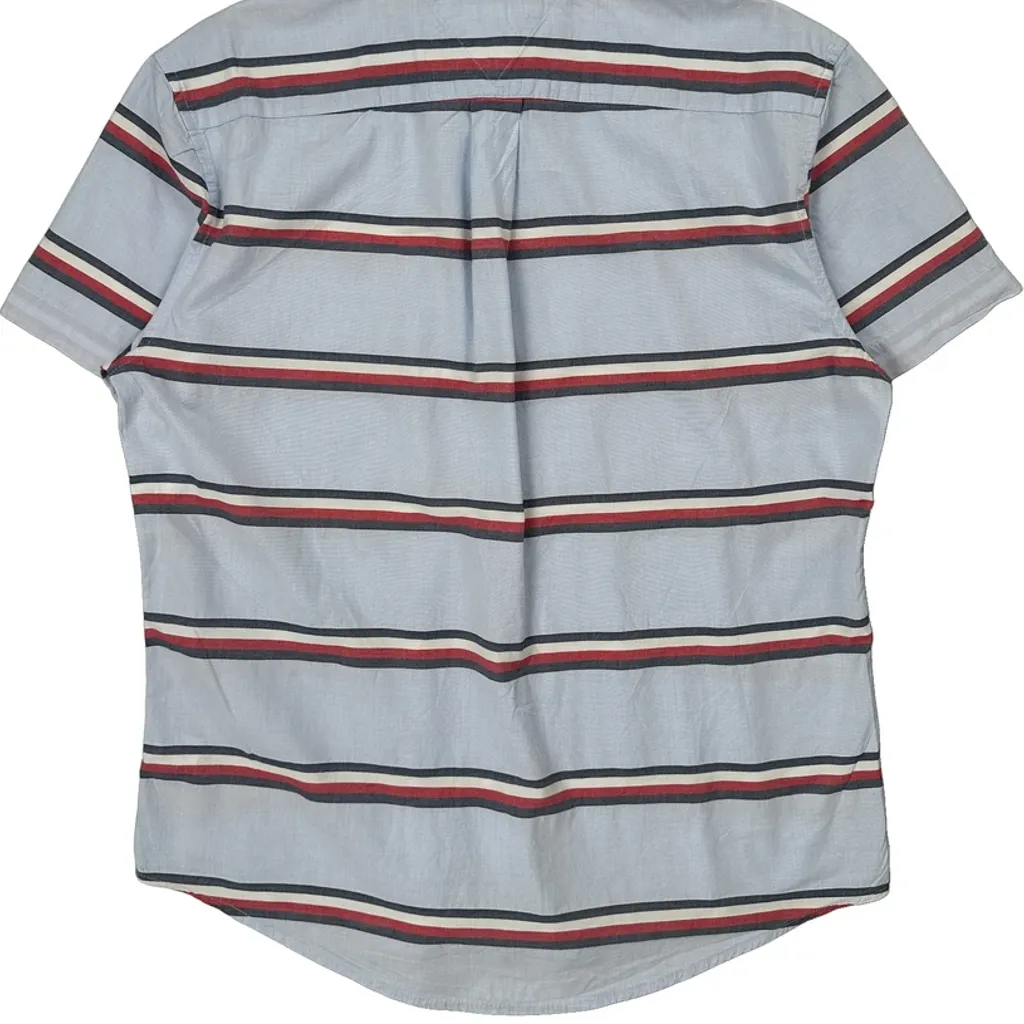 Tommy Hilfiger Striped Short Sleeve Shirt - Large Blue Cotton - Image 7