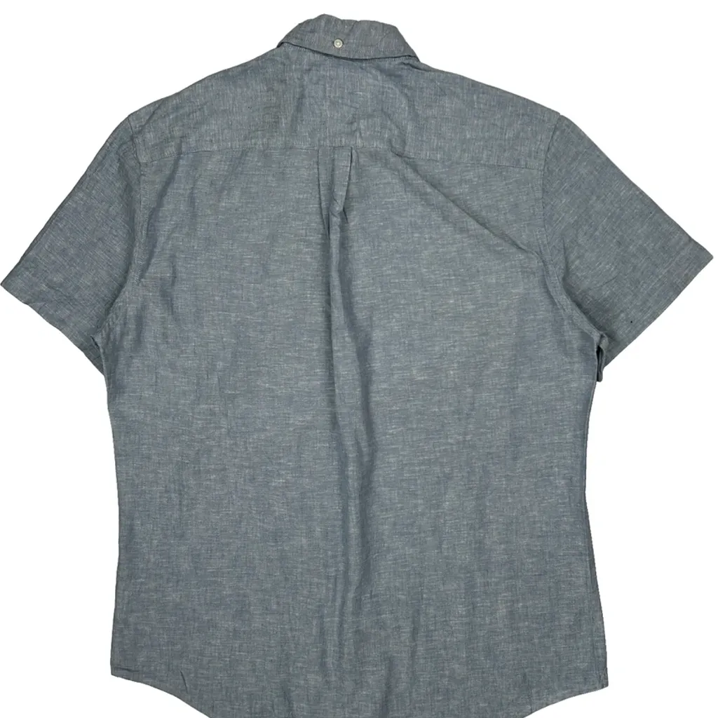 Tommy Hilfiger Short Sleeve Shirt - Medium Blue Cotton - Image 6