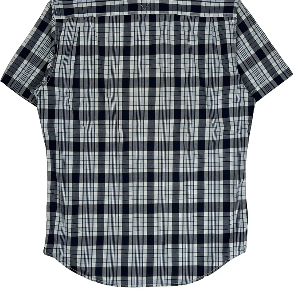 Tommy Hilfiger Checked Short Sleeve Shirt - Medium Blue Cotton - Image 7