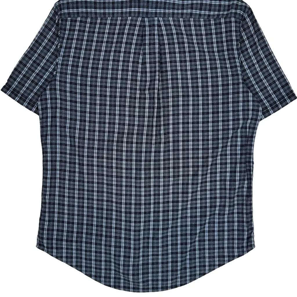 Tommy Hilfiger Checked Short Sleeve Shirt - Medium Blue Cotton - Image 7
